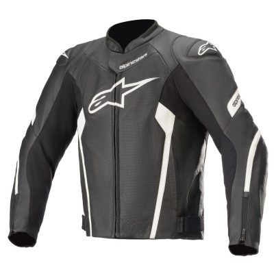 White motorcycle on sale leather jacket