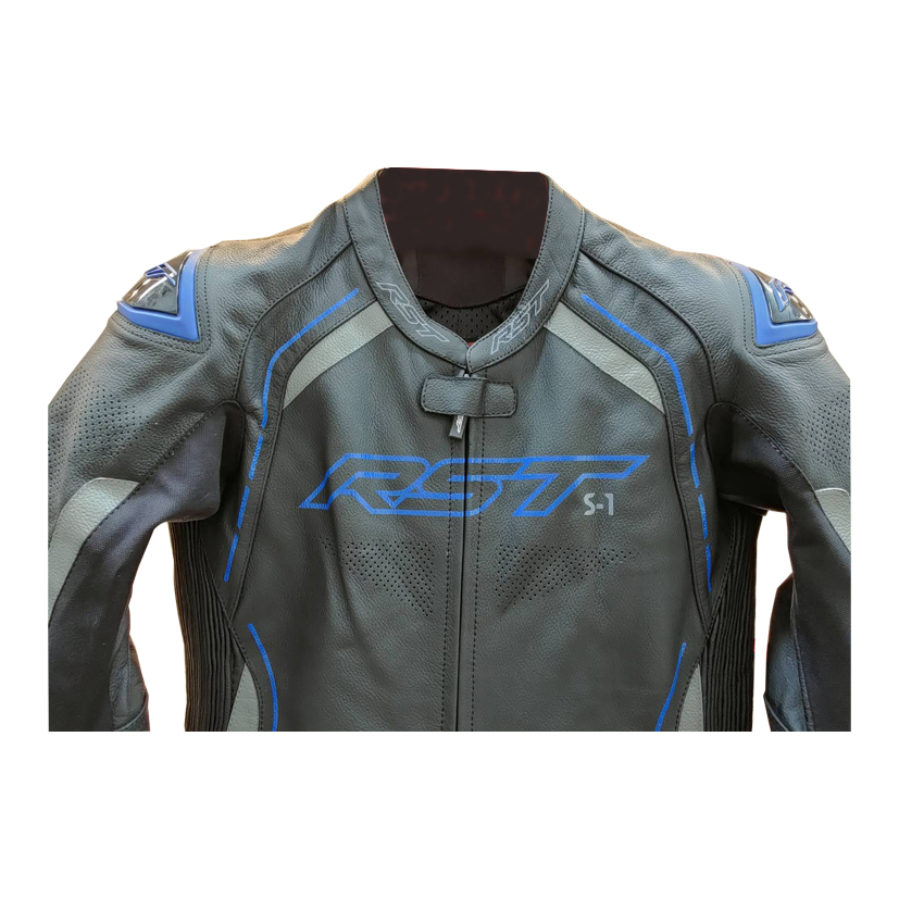 RST RST S1 Leather Suit Motorcycle CE Armoured Black Grey Neon Blue 