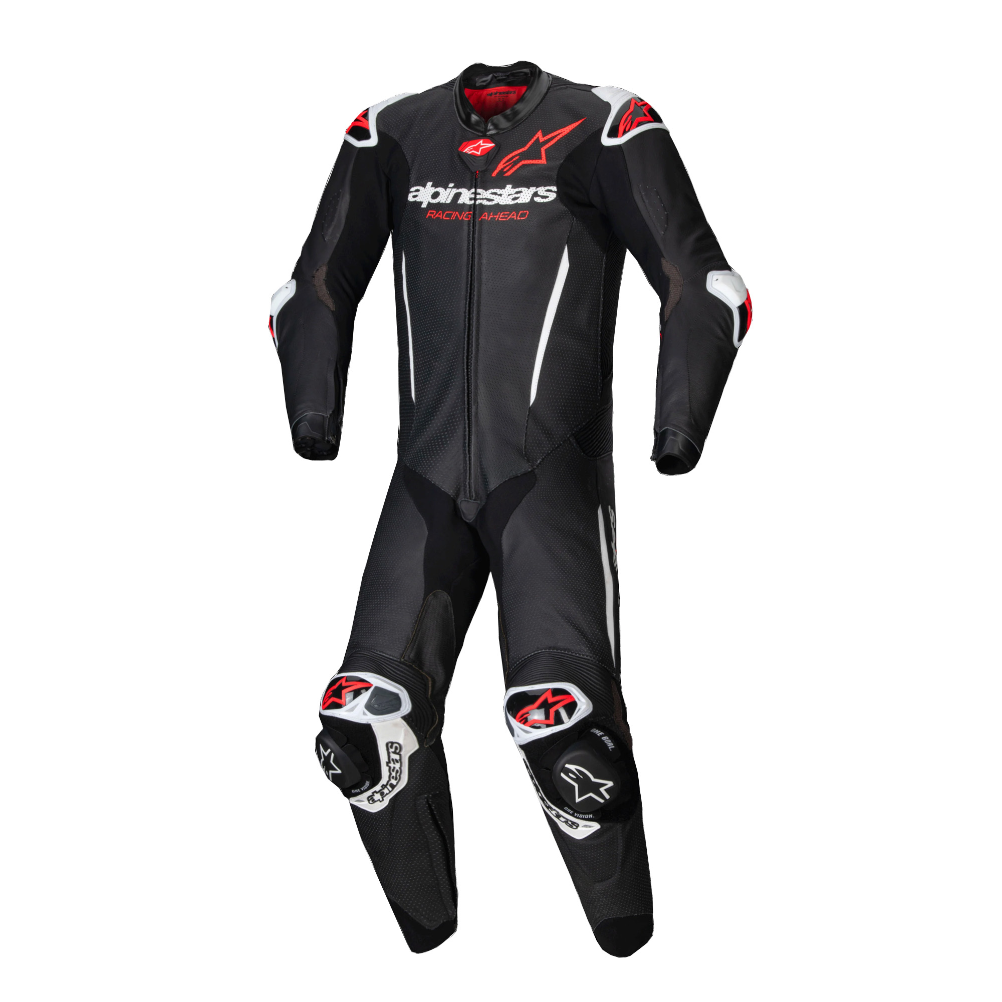 Alpinestars GP-R7 Leather Suit Black White Red Fluo (1)