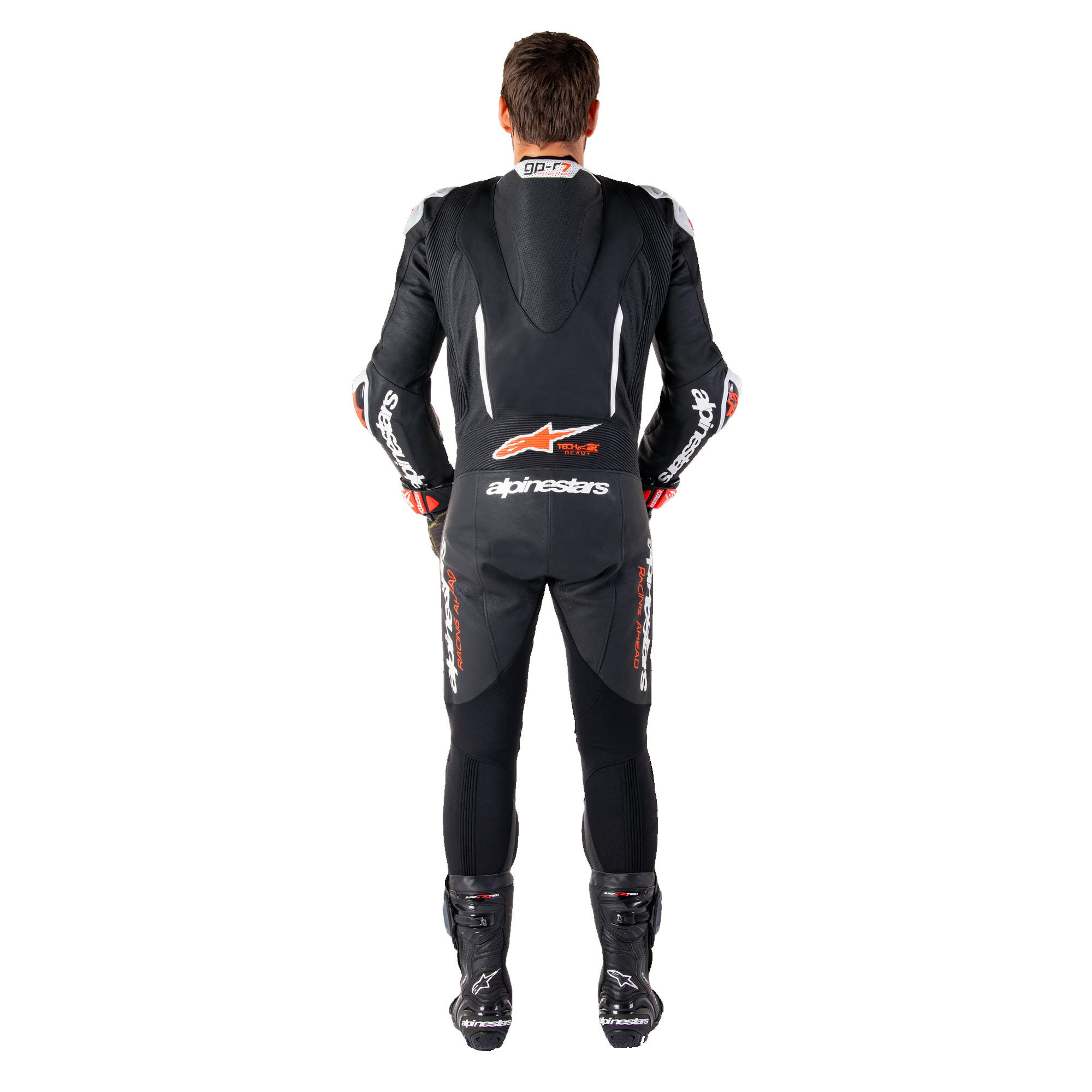 Alpinestars GP-R7 Leather Suit Black White Red Fluo (5)